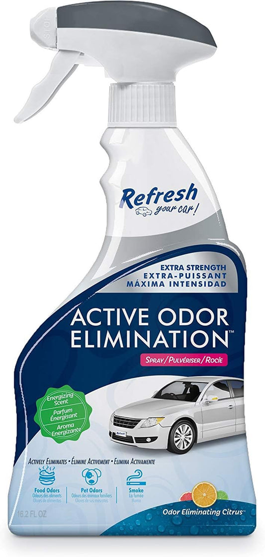 Refresh Your Car! E300863600 Active Odor Elimination 16.2 oz Trigger Spray, Grapefruit