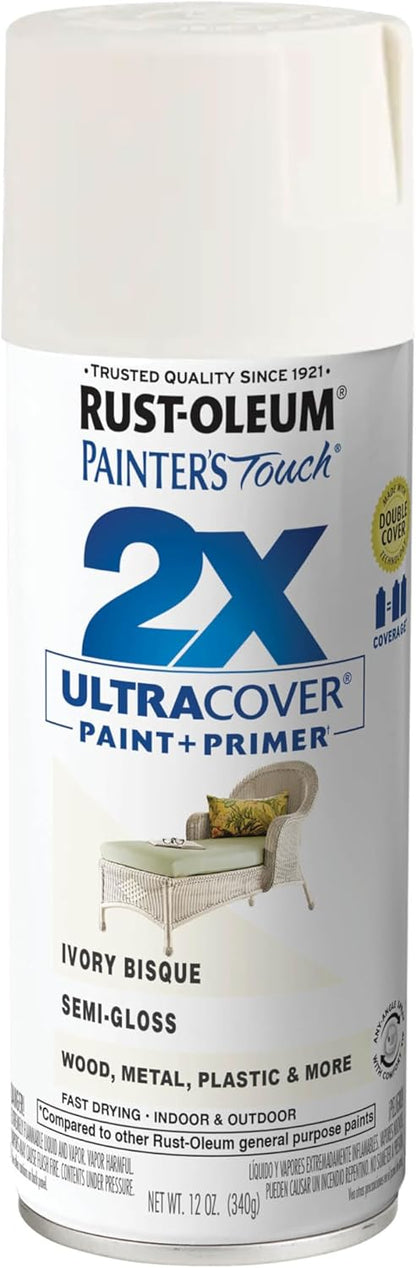 Rust-Oleum 334029 Painter's Touch 2X Ultra Cover Spray Paint, 12 oz, Gloss Clear - Colors E