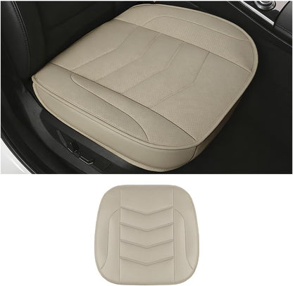 HZEL Car Front Bottom Seat Cover, Breathable Leather Full Wrapped Non-Slip Bottom Driver Seat Cushion with Storage Pocket, Comfortable Auto Interior Chair Protection Cover, Universal Fit (Coffee)