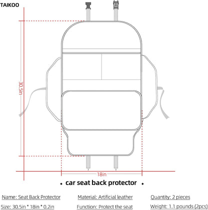 TAIKOO Seat Back Protector,Shields Seat Backs From Kicks and Adds Storage | kick mats back seat protector easy to install and clean, well-crafted, sturdy, durable and stylish.2 Pack