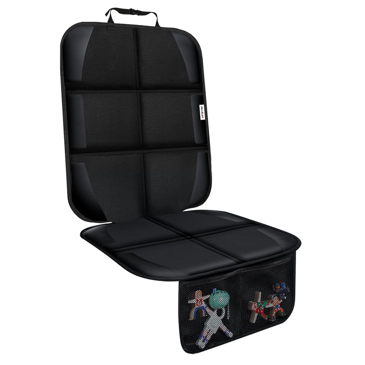 Meolsaek Car Seat Protector for Child Car Seat, Durable 600D Fabric Waterproof Car Seat Cover with Thick Pad Non-Slip Backing，No Imprints (Black 2pcs)