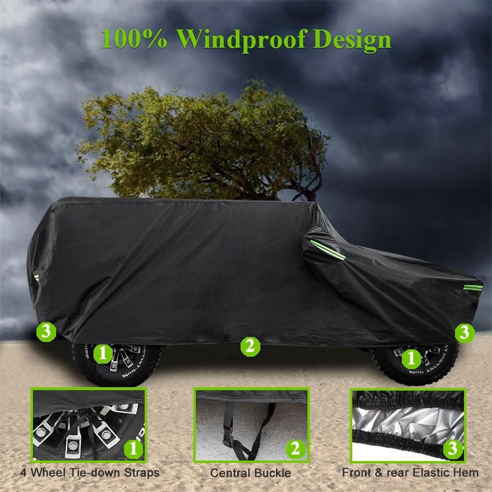 Car Cover Waterproof All Weather for Automobiles, Outdoor Full Exterior Covers for Sedan Black(Suggest Car Length from 194"-208")