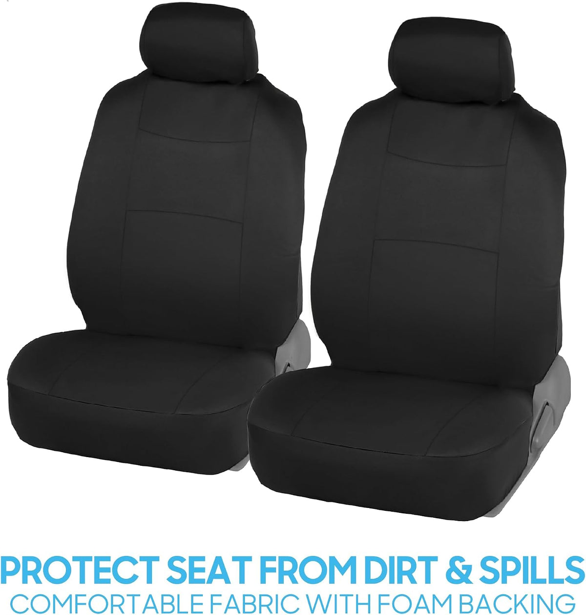 BDK PolyPro Car Seat Covers Full Set in Charcoal on Black – Front and Rear Split Bench for Cars, Easy to Install Cover Set, Accessories Auto Trucks Van SUV