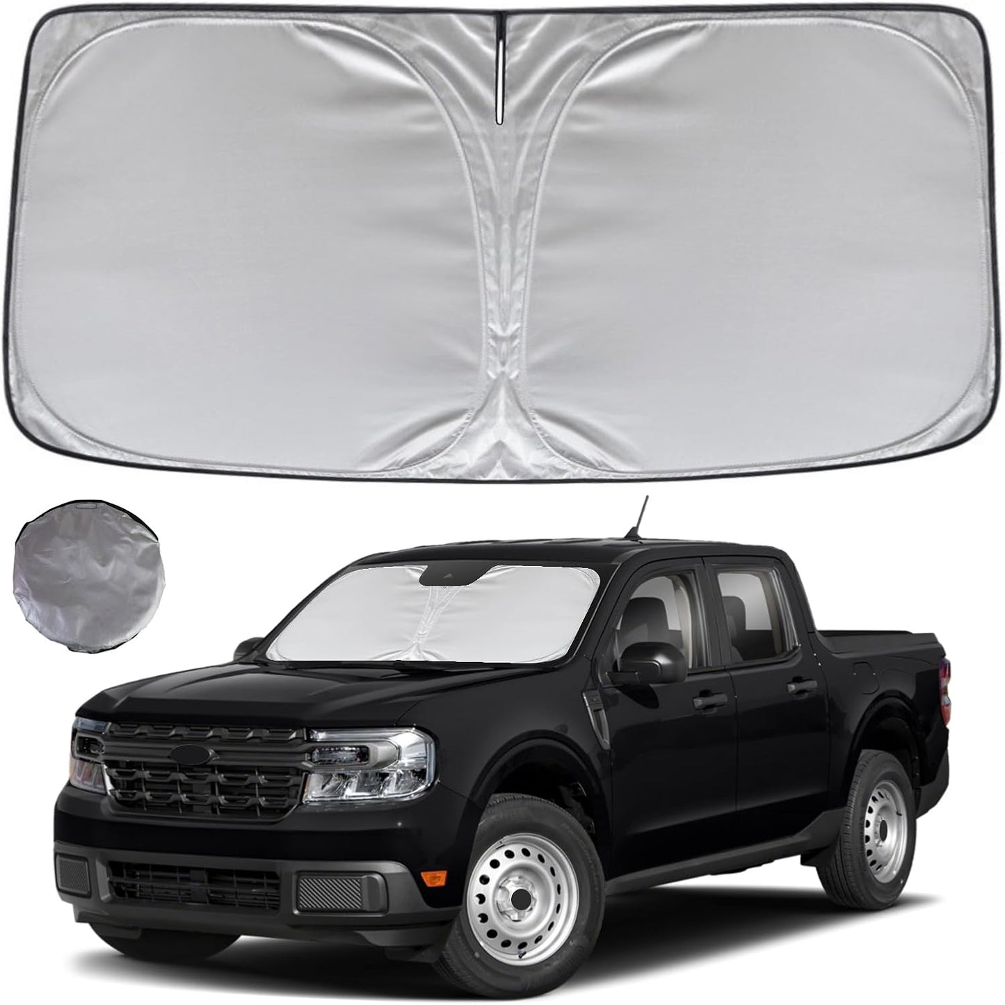 KAYZT Windshield Sun Shade for 2019-2025 2026 Chevy Silverado 1500 /GMC Sierra 1500 2500HD 3500HD Foldable Sunshade Front Window Custom Fit Car Accessories - Colors C