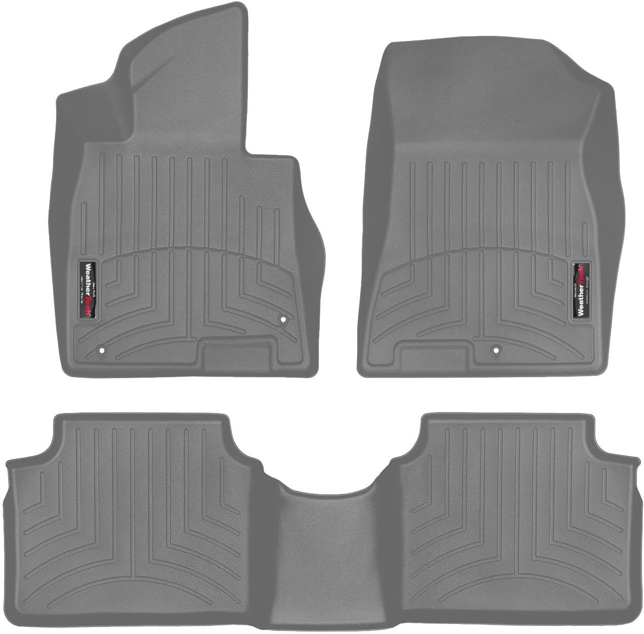 WeatherTech Custom Fit FloorLiners for Hyundai Sonata, K5, K5-1st & 2nd Row (441598-1-2), Black