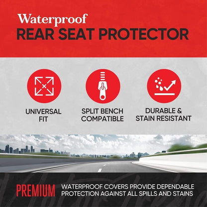 Motor Trend AquaShield Waterproof Front Seat Covers, Black Seat Covers for Cars – Neoprene Front Car Seats Cover, SUV Seat Covers Protector - Car Interior Cover for Auto, Trucks, & Dog Owners