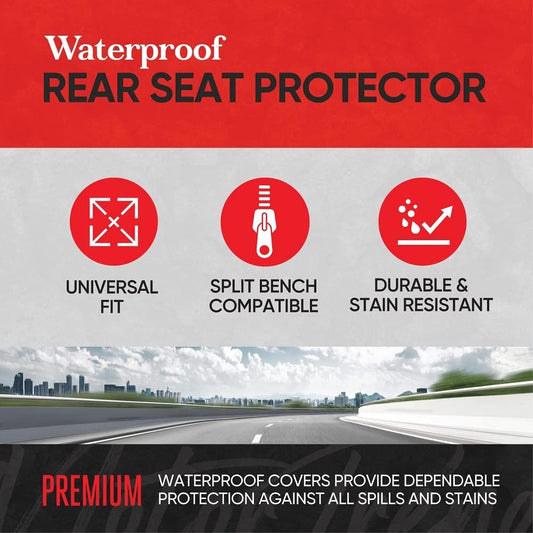 Motor Trend AquaShield Waterproof Front Seat Covers, Black Seat Covers for Cars – Neoprene Front Car Seats Cover, SUV Seat Covers Protector - Car Interior Cover for Auto, Trucks, & Dog Owners