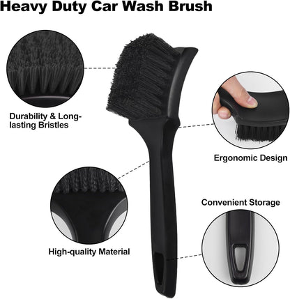 Wheel Brush, Wheel & Rim Cleaner Brush, Tire Brush, Wheel Cleaning Brush, Bendable & Durable Car Wheel Brush Set, Car Detailing Brushes, Wheel Brushes for Cleaning Wheels