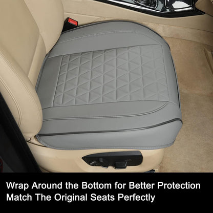 Black Panther Luxury Faux Leather Car Seat Cover Front Bottom Seat Cushion Cover, Anti-Slip and Wrap Around The Bottom, Fits 95% of Vehicles - 1 Piece,Black
