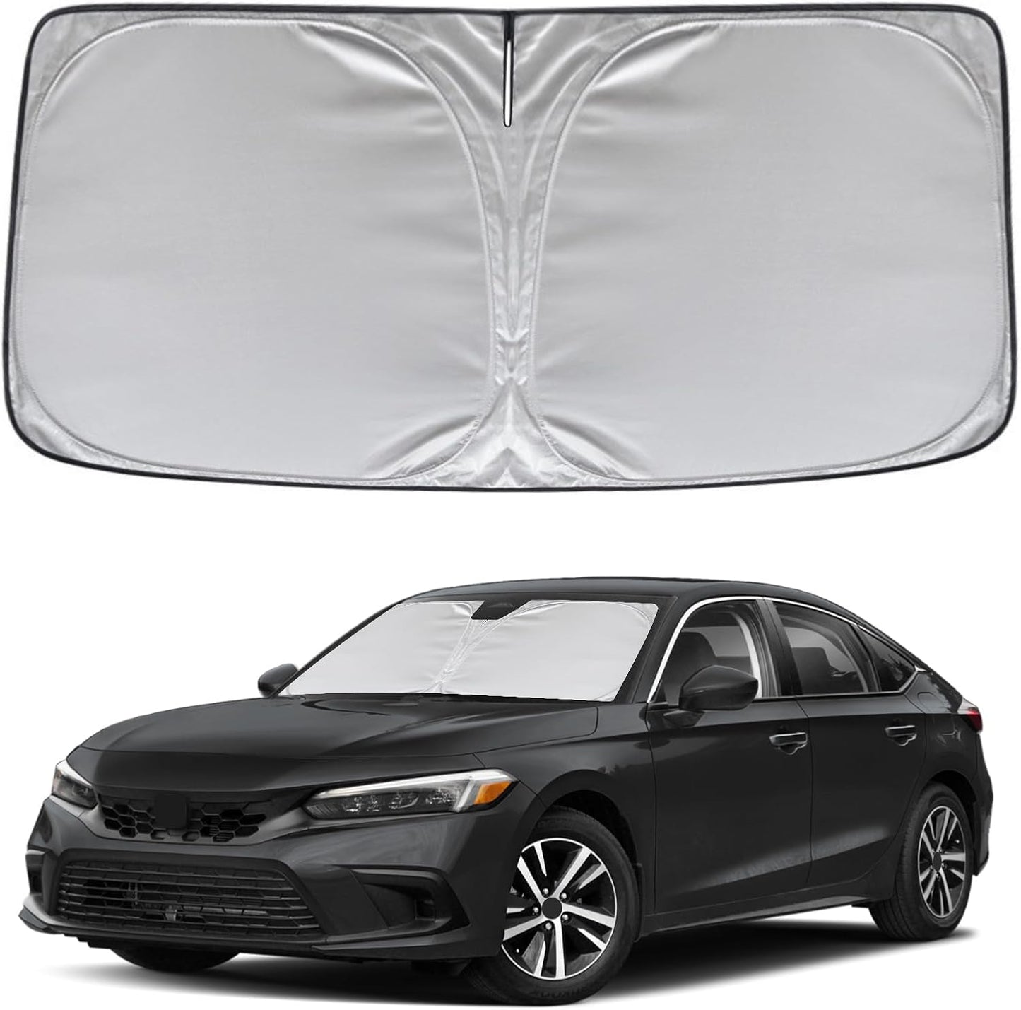 KAYZT Windshield Sun Shade for 2019-2025 2026 Chevy Silverado 1500 /GMC Sierra 1500 2500HD 3500HD Foldable Sunshade Front Window Custom Fit Car Accessories - Colors C