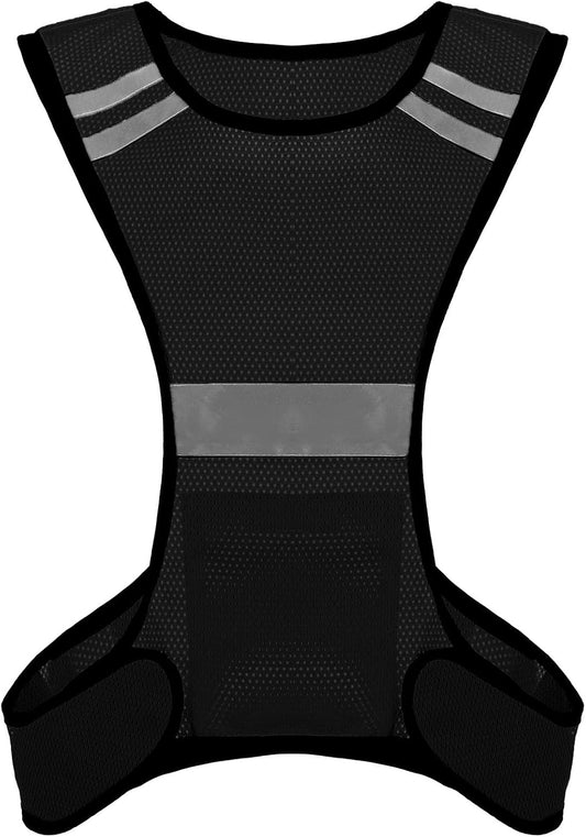 Ptwola Reflective Running Vest High Visibility Running Gear with Large Pocket Night Lightweight Reflective Safety Vest