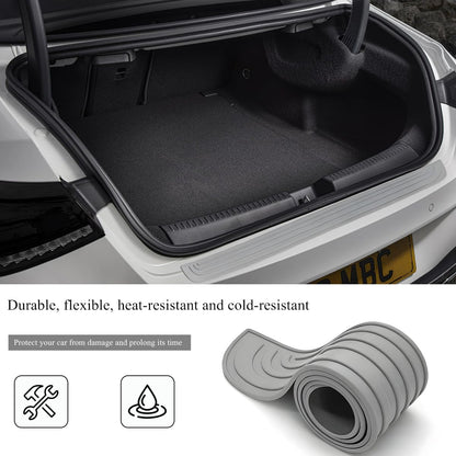 Car Rear Bumper Protector Guard, Anti-Scratch Auto Trunk Door Entry Protection Strip, Non-Slip Rubber Bumper Protective Cover Guard for Most Cars Trucks SUVs (Black, 41")