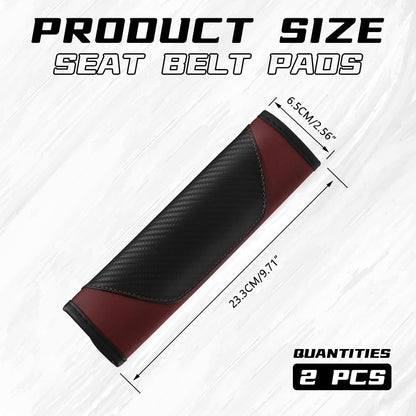 2PCS Car Seat Belt Cover Pad, Soft Carbon Fiber Leather Seatbelt Shoulder Protector for a More Comfortable Driving, Universal Safety Belt Strap Cover to Protect Your Neck (Blue)
