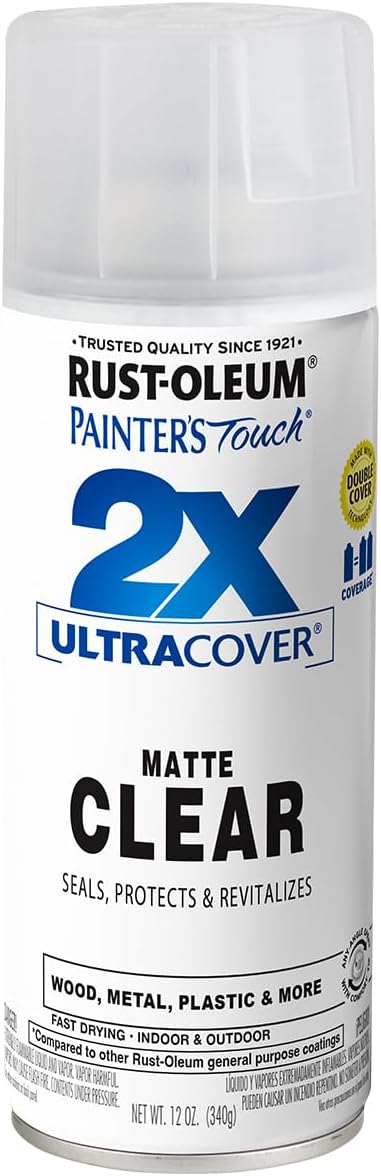 Rust-Oleum 334029 Painter's Touch 2X Ultra Cover Spray Paint, 12 oz, Gloss Clear - Colors D