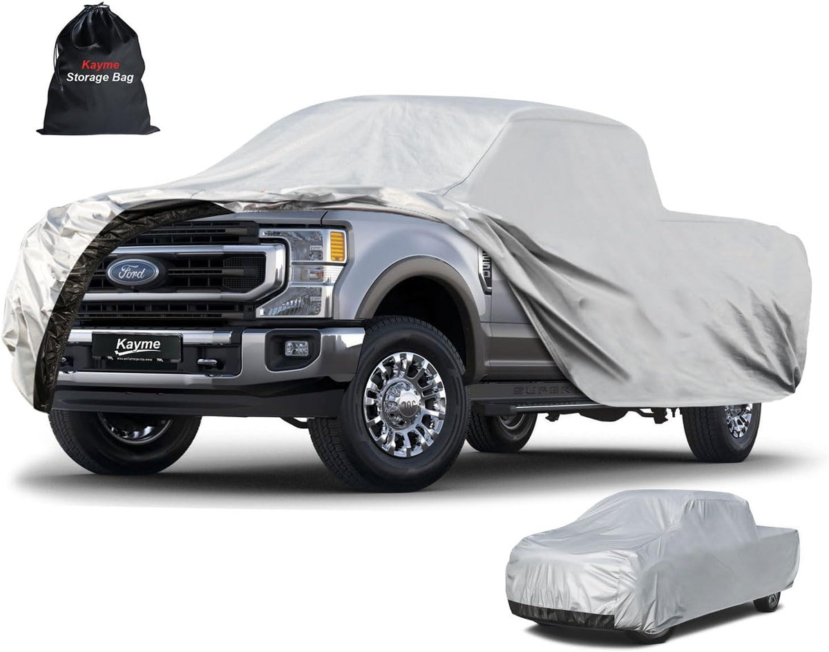 Kayme Sedan Car Cover Waterproof All Weather for Automobiles - See Vehicle Size Chart for Accurate Fit - Outdoor Full Exterior Cover Sun Rain Snow UV Protection with Zipper. Size A4 (See Size Chart)