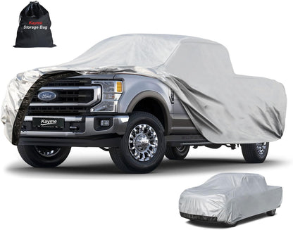 Kayme Sedan Car Cover Waterproof All Weather for Automobiles - See Vehicle Size Chart for Accurate Fit - Outdoor Full Exterior Cover Sun Rain Snow UV Protection with Zipper. Size A4 (See Size Chart)