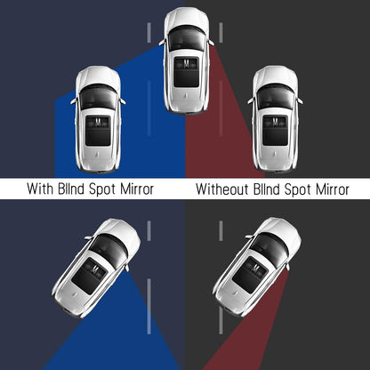 2 pcs Blind Spot Mirrors, 2" Round HD Glass Convex 360° Wide Angle Side Rear View Mirror with ABS Housing for Cars SUV and Trucks, Black, Pack of 2