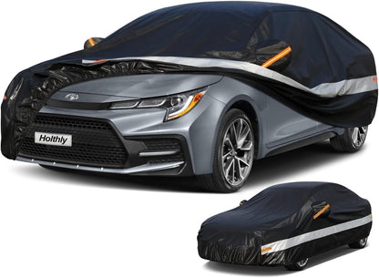 10 Layers Car Cover Custom Fit for Mercedes Benz C Class C250 C300 C43 C63 (1993-2026), Waterproof All Weather for Automobiles, Outdoor Full Cover Sun Dust Rain Protection with Cotton. Black - Colors A