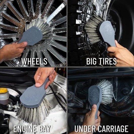 Chemical Guys Wheelie All Exterior Surface and Wheel Brush, Wheel Cleaner Brush with Soft Bristles, Safe Cleaning of Rims, Tires, and Exterior Surfaces on Cars, Trucks, Motorcycles, RVs, & More, Green