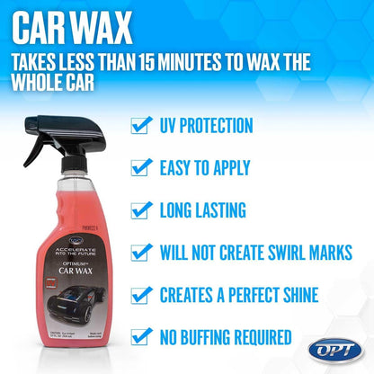 Optimum Car Wax - Carnauba Spray Wax for Cars, Trucks, Motorcycles, Boats and RVs, Patented UV Protection, For All Exterior Surfaces, Up to 5 Months Protection (17 Oz)