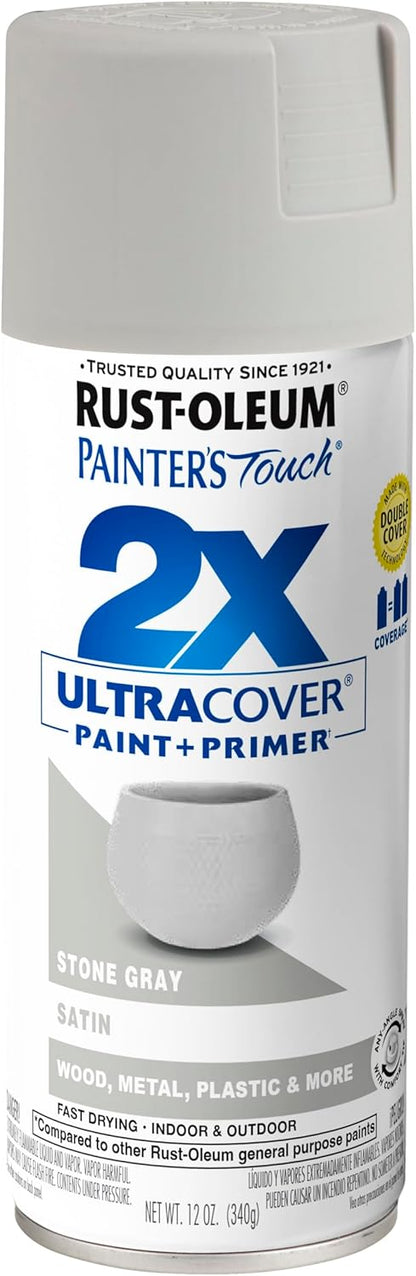 Rust-Oleum 334029 Painter's Touch 2X Ultra Cover Spray Paint, 12 oz, Gloss Clear - Colors B