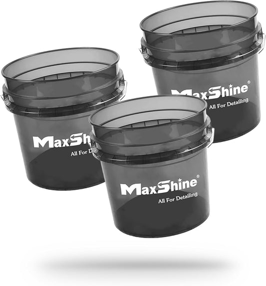 Maxshine 3.5 Gallon Universal Detailing Bucket (Red) – Car Wash Bucket for Scratch-Free Washing – Garage Storage & Auto Detailing Tool Holder – Holds Soap, Foam Cannon, Brushes, Microfiber Towels