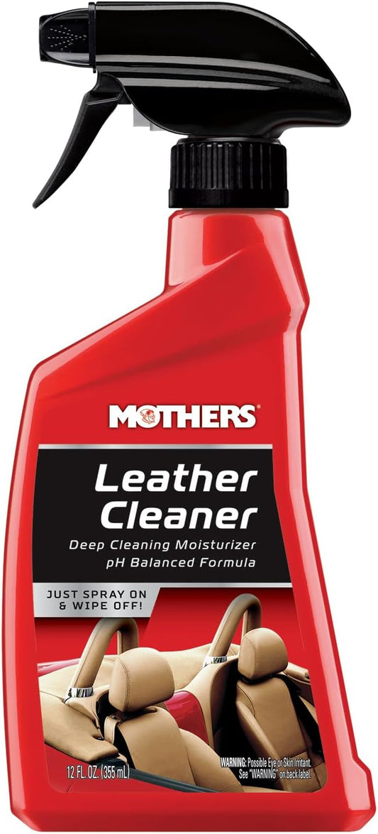 Mothers Leather Cleaner, 12 oz. — Advanced pH Balanced Formula Safely Deep Cleans & Moisturizes Leather Surfaces, Preps for Conditioning to Enhance Appearance & Longevity (06412)