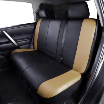 Flying Banner Carbon Fiber Leather Vehicle Seat Covers, Leopard Gray Black, Universal Fit - 8PCS