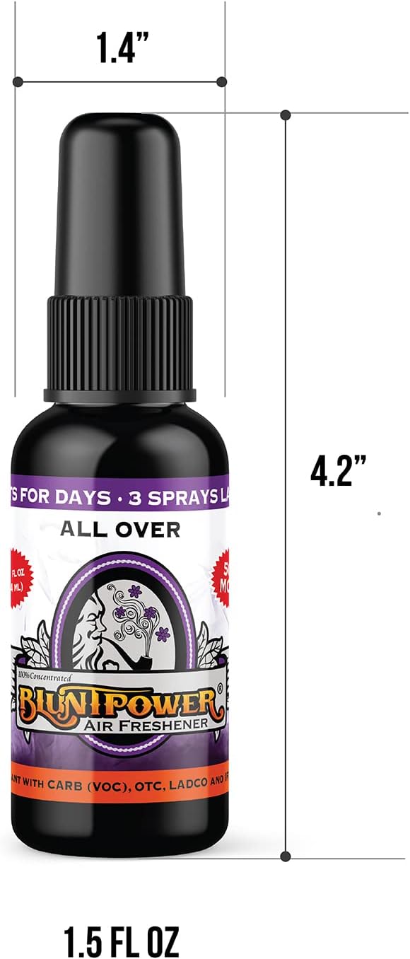 BluntPower (Baby Powder, 1 Pack) Concentrated Air Freshener Spray - Oil-Based Room Diffuser Spray - Long-Lasting Bathroom Scent, Car Freshener & Odor Eliminator - Colors A