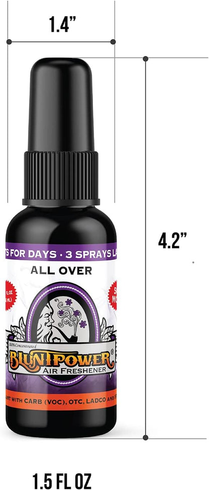 BluntPower (Baby Powder, 1 Pack) Concentrated Air Freshener Spray - Oil-Based Room Diffuser Spray - Long-Lasting Bathroom Scent, Car Freshener & Odor Eliminator - Colors A