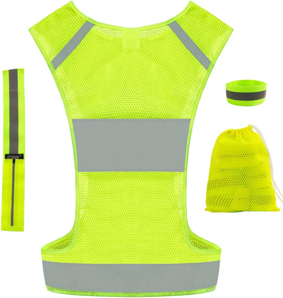 Reflective Vest Safety Running Gear with Pocket,High Visibility for Running,Biking,Walking,Women & Men