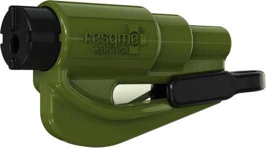 resqme The Original Emergency Keychain Car Escape Tool, 2-in-1 Seatbelt Cutter and Window Breaker, Made in USA, Yellow - Compact Emergency Hammer