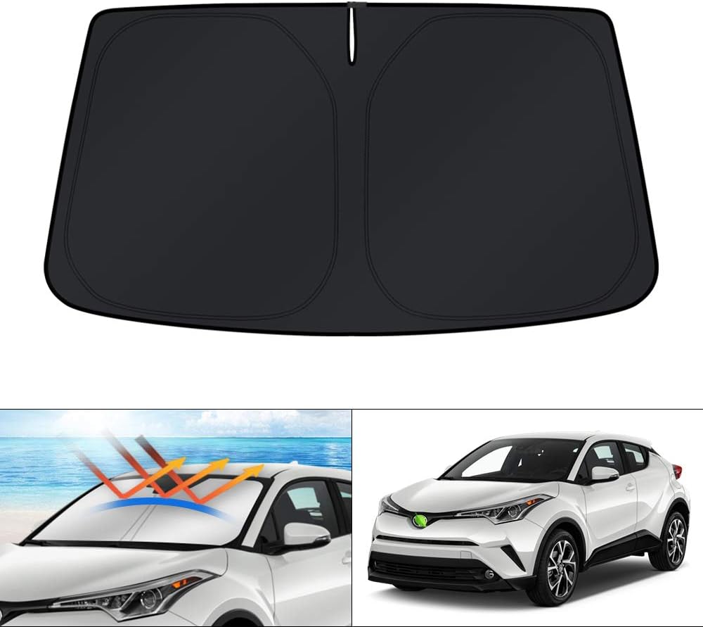 KUST Windshield Sun Shade for Toyota RAV4 2019-2022 2023 2024 2025 2026 Window Accessories Shade Sun Visor Cover Foldable Block UV Rays - Colors A