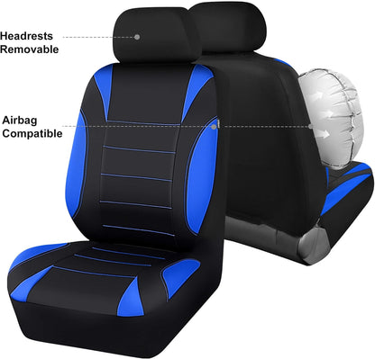 CAR PASS Waterproof Car Seat Covers Front Seats Only with 5mm Composite EVA, Neoprene Car Seat Cover with Separate Headrest Cover, Quick Setup Universal Fit for Car SUV Trucks,Airbag Compatible（Gray