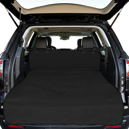 F-color SUV Cargo Liner for Dogs - Waterproof Pet Cargo Liner, Comfort Dog Cargo Cover with Bumper Flap Protector, Scratchproof for Large SUVs Sedans Trunks Vans, Black
