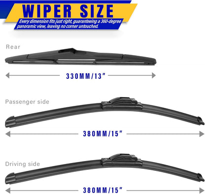 3 wipers Replacement for 2019-2023 2024 2025 2026 Subaru Forester, Windshield Wiper Blades Original Equipment Replacement - 26"/17"/14" (Set of 3) - Colors A