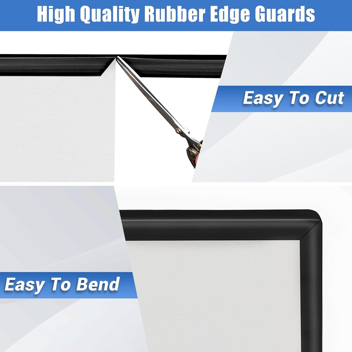 Rubber Edge Trim, Self-Adhesive Rubber Edge Trim, Edge Protector for Sheet Metal, EPDM Material, Fit 1/16"(1.0mm), Length 10Ft, Black Color, U Channel Edge Trim - Colors A