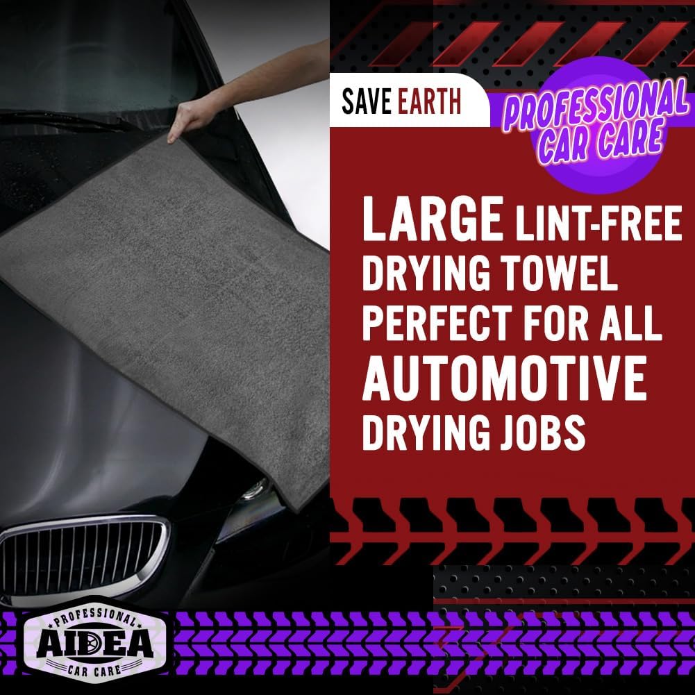 AIDEA Microfiber Cleaning Cloth 24 Pack, Microfiber Towels for Cars, Soft & Absorbent Cleaning Rags, Premium Lint Free Shop Towels for House, Kitchen, Car, 12inx16in