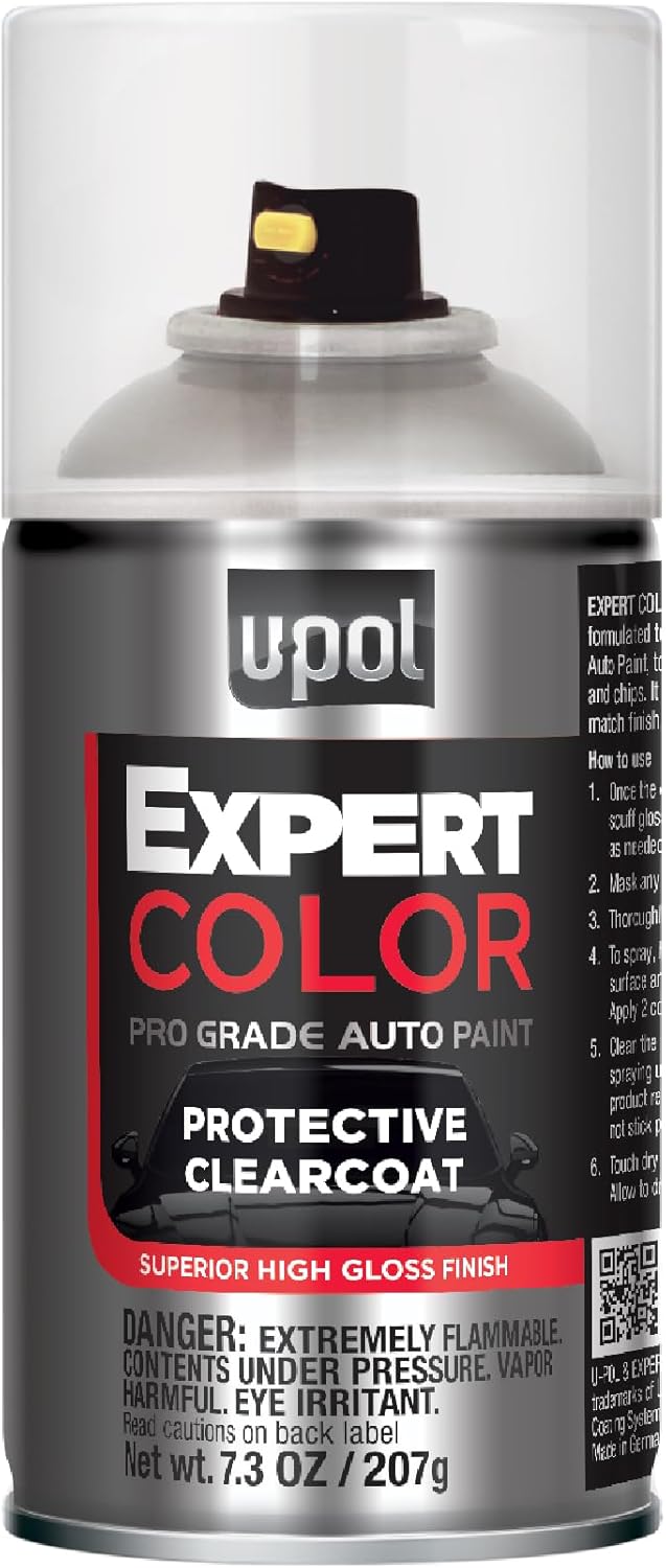 U-POL Expert Color Protective Clearcoat, Automotive Clearcoat Spray Paint, Professional Grade, Easy-To-Use, Clear
