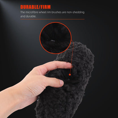 Drill Wheel Brush, Drill Microfiber Wheel Brush, SPTA 1 Pc Soft Microfiber Extended Reach Rim Drill Wheel Brush,with 1 adddtional Drill Adapter for Electric Drill -DF068