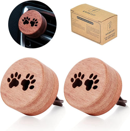 Essential Oil Car Diffuser, 2 PCS Car Aromatherapy Wood Diffuser with Vent Clip