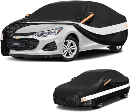 10 Layers Car Cover Custom Fit for Mercedes Benz C Class C250 C300 C43 C63 (1993-2026), Waterproof All Weather for Automobiles, Outdoor Full Cover Sun Dust Rain Protection with Cotton. Black - Colors B