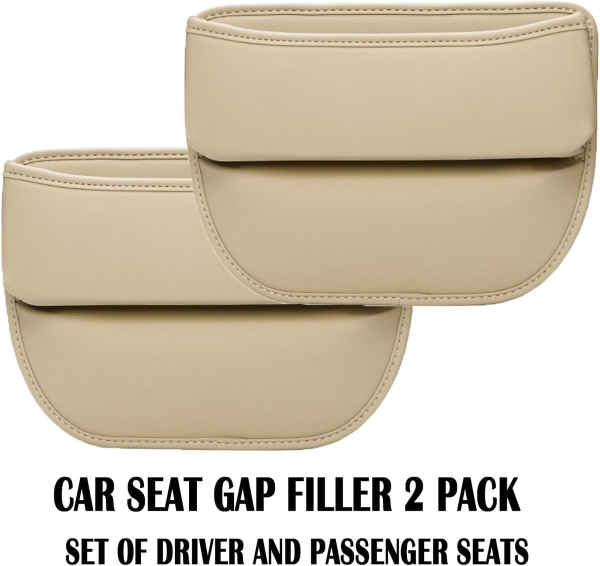 Car Seat Gap Filler 2 pack Car Gap Filler Seat Organizer Front Seat Leather Car Accessories for Women Men, Car Essentials for SUV Truck, Adjustable Seat Gap Filler Organizer (Black 2 pack)