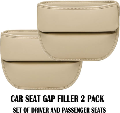 Car Seat Gap Filler 2 pack Car Gap Filler Seat Organizer Front Seat Leather Car Accessories for Women Men, Car Essentials for SUV Truck, Adjustable Seat Gap Filler Organizer (Black 2 pack)