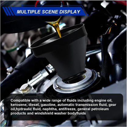 ZIMISI Wide Mouth Oil Funnel with Handle, Flexible Funnel with Hose Extension, Mesh Screen Filter, Oil Change Funnels for Automotive Use, Fits Liquid, Diesel, Kerosene, Gasoline (1PCS)