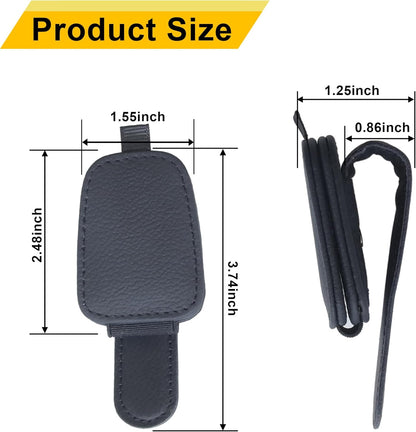 Yuoyar Magnetic Leather Sunglasses Holder for Car, 2 Packs (Black) | Magnetic Car Visor Accessories