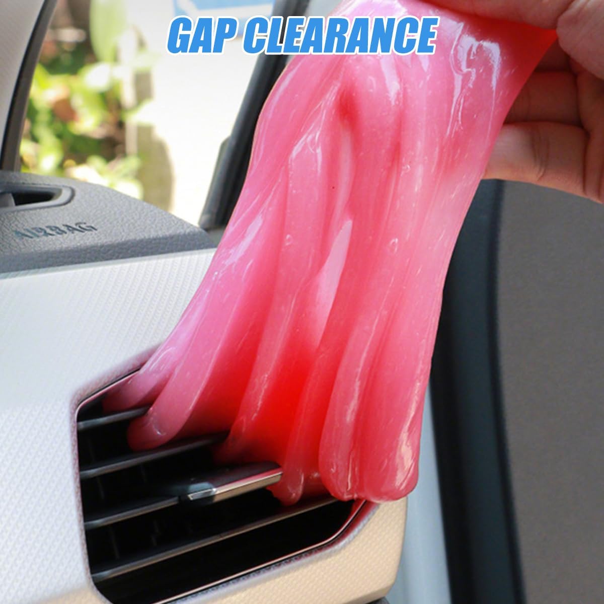 Car Cleaning Gel, Vehicle Dust Detailing Putty Slime Cleaner Kit for Air Vent, Reusable Automotive Interior Detail Clean Mud Removal Tool, Universal for SUV Sedan Truck (Blue)