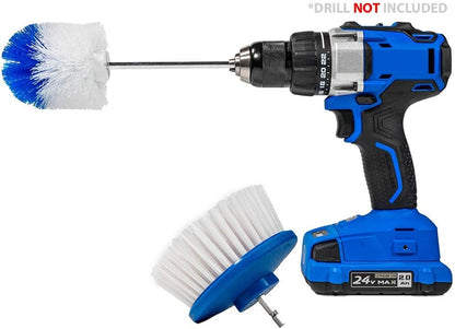 Long Reach Drill Brush Attachment, All Purpose for Car Tires, Wheels, Wheel Wells, Engine Bays, Exhaust Pipes, Running Boards, Hard to Reach Areas, with Heavy Duty Non-Scratch Nylon Bristles
