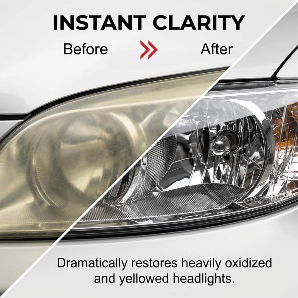 Advanced Car Headlight Restoration Kit, 2026 New Erase Yellowing & Oxidation Restores Clarity with Long-Lasting UV & Ceramic Shield, Headlight Cleaner, Headlight Restoration Spray (1)