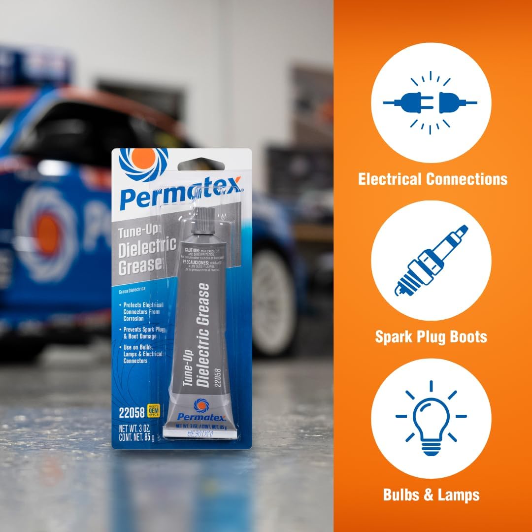 Permatex 22058 Dielectric Tune-Up Grease, 3oz. - High Performance Dielectric Grease Used to Protect Terminals, Spark Plugs, Wiring and Other Electrical Connections Against Salt, Dirt, and Corrosion